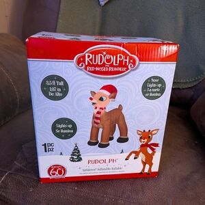 Gemmy Rudolph The Red Nosed Reindeer Inflatable Christmas 3.5' NEW Lights Up
